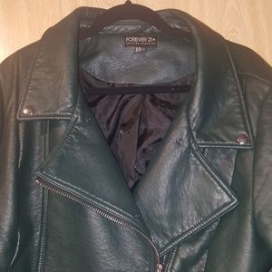 Dark Teal Faux Leather Jacket